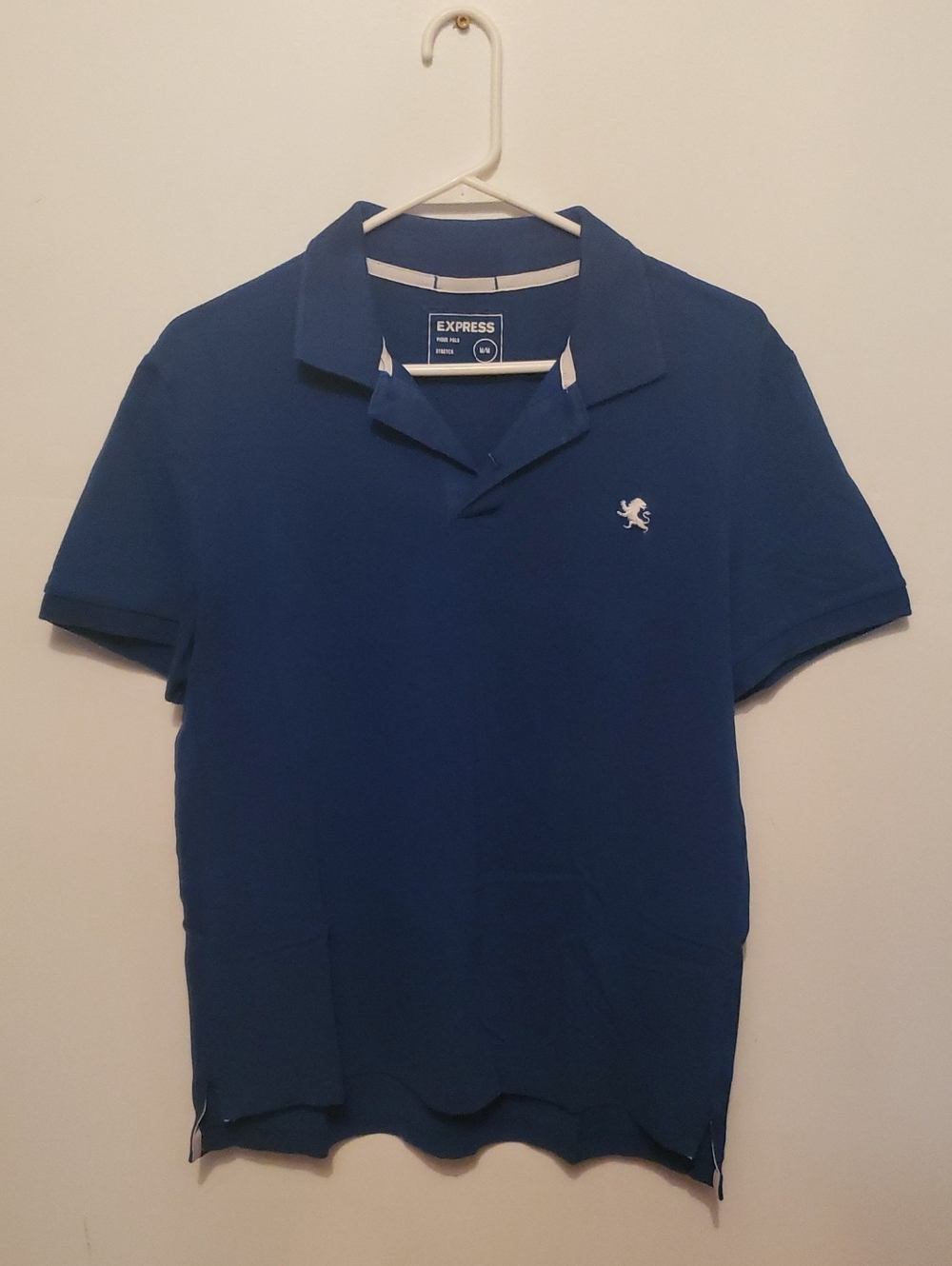 Express Men’s Royal Blue Polo with Embroidered Lion